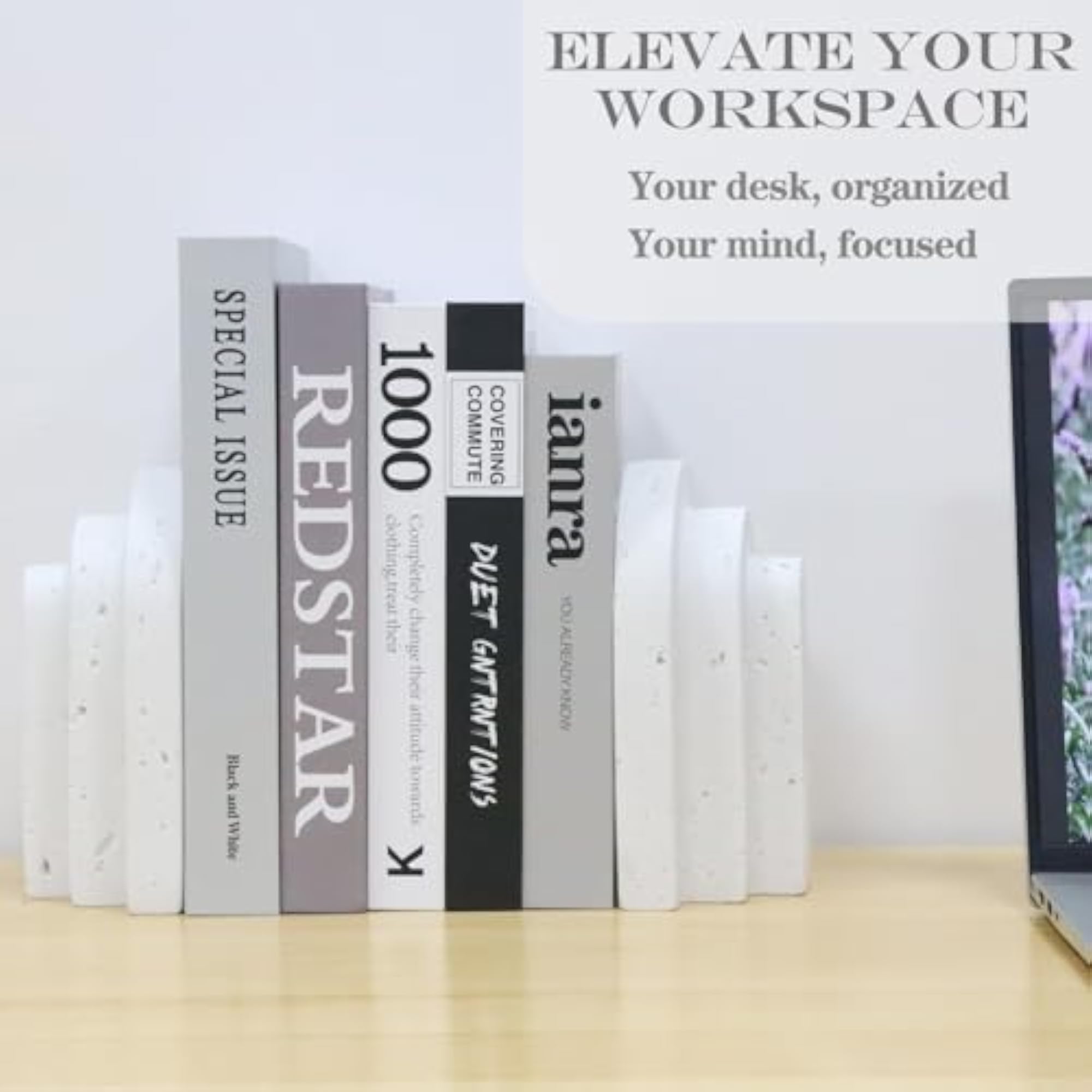 Heavy Duty Aesthetic Bookends for Shelves